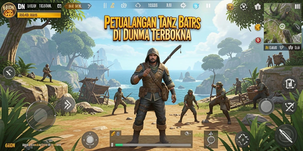 Screenshot gameplay 68IDN menunjukkan petualangan di dunia terbuka yang luas.