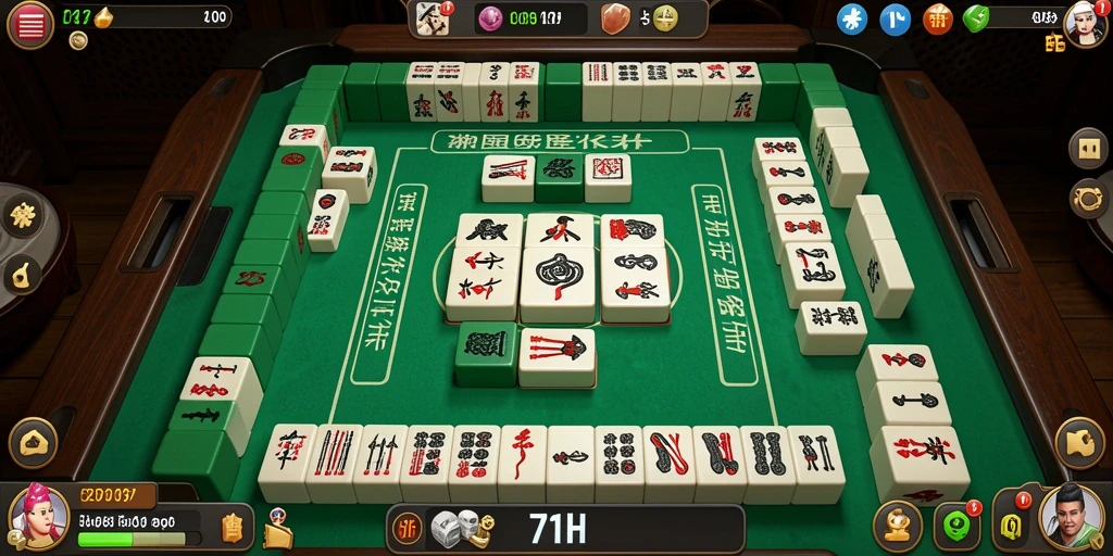 Tampilan gameplay menarik dari 71H yang menantang pemain Mahjong.