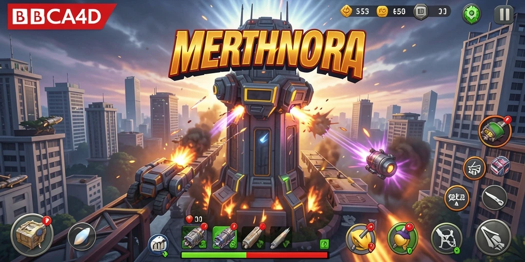 Gameplay BBCA4D menampilkan strategi seru di medan pertempuran Tower Defense.