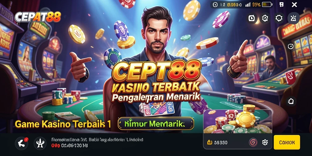 Screenshot gameplay CEPAT88 menampilkan suasana kasino yang mendebarkan.