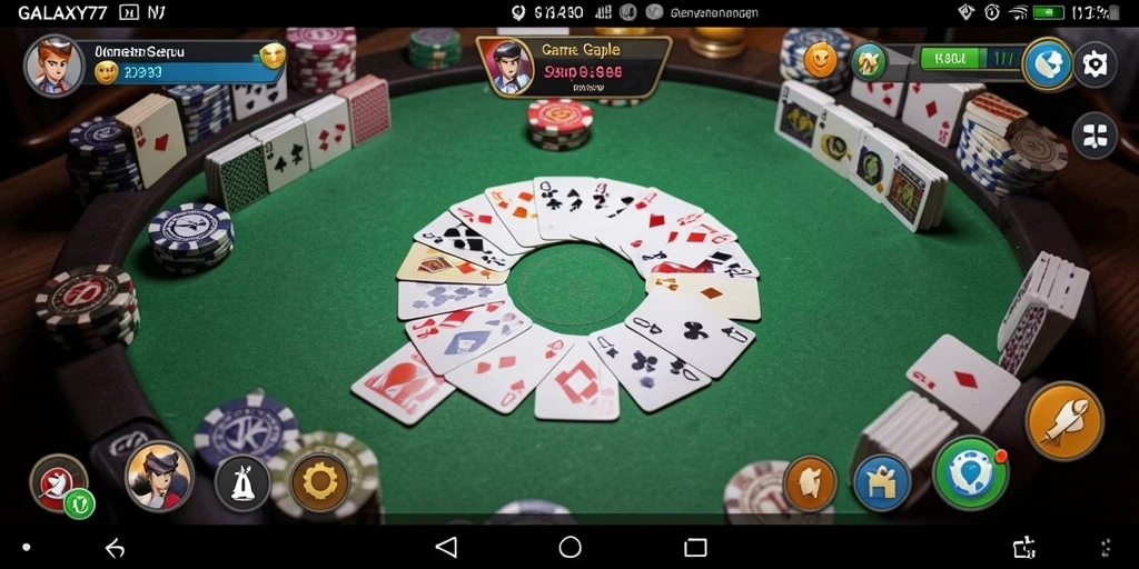 Tampilan gameplay seru di GALAXY77 dengan suasana Gaple.