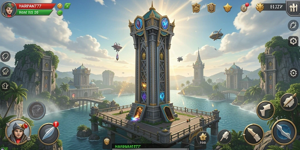 Tampilan menarik dari gameplay Tower Defense HARAPAN777 yang seru dan menantang.