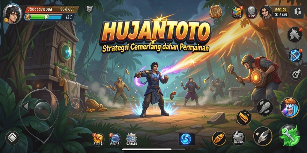Tangkapan layar menunjukkan momen strategis dalam permainan HUJANTOTO.
