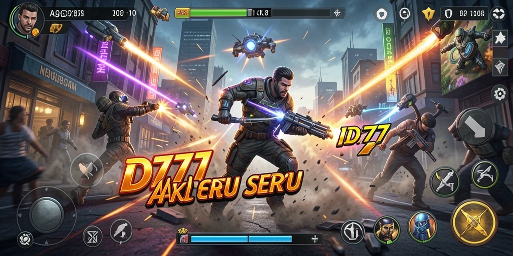 Tangkapan layar utama ID777 menampilkan aksi mendebarkan dalam gameplay.
