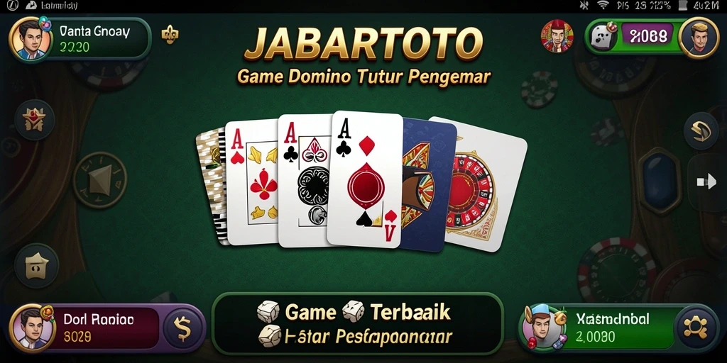 Screenshot utama JABARTOTO menampilkan keseruan permainan Domino.