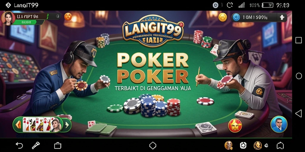 Tampilan menarik dari gameplay Poker di LANGIT99.