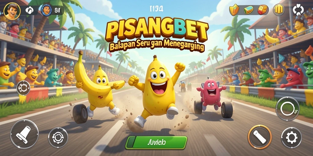 Tampilan mendebarkan dari gameplay balapan PISANGBET.