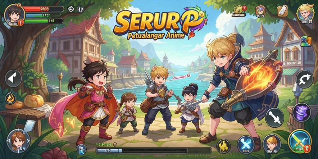Screenshot SERURP menampilkan aksi seru dalam petualangan Anime.