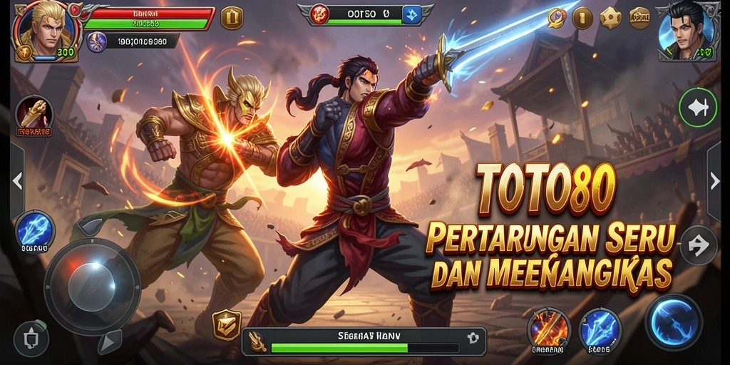 Screenshot gameplay TOTO80 dengan aksi pertarungan yang menarik.